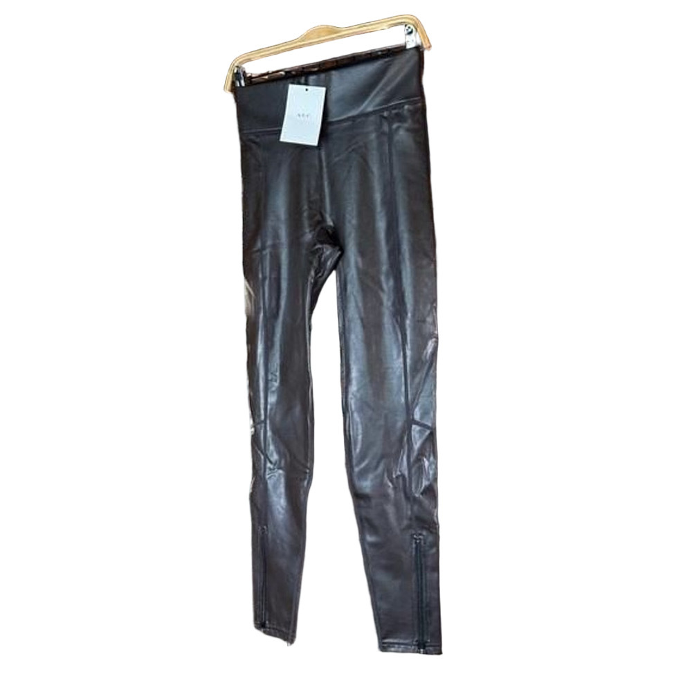 A.L.C. Vegan Leather Leggings Chocolate Brown Size 2 NWT - Picture 2 of 10